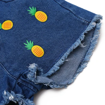2021 Fete de Vară de Îmbrăcăminte Set de Ananas Haine Copii Moda Copii Copilul fără Mâneci Sus + Demin pantaloni Scurți 18M la 8 Ani Imagine 2
