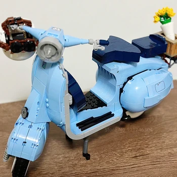 Roman Conce Vespa 125 MOC Faimoasa Motocicleta Asamblate Blocuri Caramizi Cadouri de Crăciun Jucării Compatibil 10298 Imagine 2