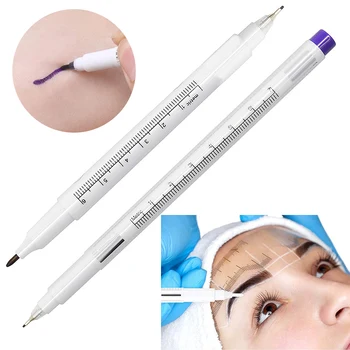 1buc Piele Chirurgicale Marker Tatuaj Sprancene Creion de Ochi Creion Frunte Cu Riglă de Măsurare Microblading Permanentă de Artă Machiaj Accesorii Imagine 2