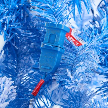 6.5 Metri Pre-Aprins s-au înghesuit Artificiala Albastru Pin Pom de Crăciun de Vacanță cu 200 de Pre-înșirate Clar Luminile se aprind Ușor de Configurare Imagine 2
