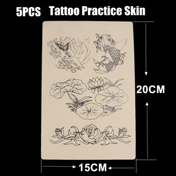 5PCS Lotus Model de Tatuaj Practică Pielea Cu frunze de/Aur/Floare În Accesorii Tatuaj Pentru Tatuaj Incepator Transport Gratuit Imagine 2