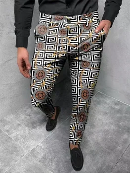 Moda pentru bărbați Marca Tide Pantaloni Costum cu Fermoar Pantaloni Casual Retro cu Dungi de Imprimare Direct Pantaloni Primavara-Vara 2023 Noi Imagine 2