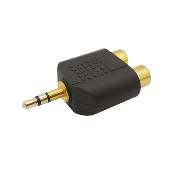 1buc Placat cu Aur 3.5 mm Jack RCA Stereo M/F Difuzor Audio Cablu Conector 3.5 MM Plug de sex Masculin la 2 x RCA Feminin Soclu cablu Adaptor Imagine 2