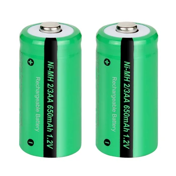 4PC PKCELL 2/3 AA 650 mah 1.2 V NiMh Baterie Reîncărcabilă Ni-Mh Baterii Industriale Butonul de sus Imagine 2