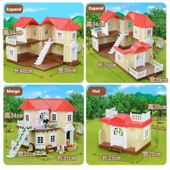 Clasic Casa in Miniatura, Articole de Pădure Familia Iepure 1/12 casă de Păpuși, Miniaturi Te Joc pentru Fete Accesorii de Bucătărie Pretinde Joc Imagine 2