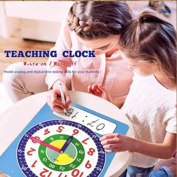 Predare Demonstrația Ceas Spune Timp de Învățare Ceas de Timp Analogice și Digitale Etichetate Minut și Oră Mâini Jucării Educative Imagine 2