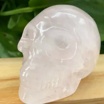 Naturale alb cristal de cuarț sculptate de mână craniul de cristal reiki 1 BUC Imagine 2