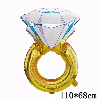 43 cm Balon Mare Inel cu Diamant Folie de Aluminiu Baloane Gonflabile Decor Nunta Heliu Balon cu Aer Eveniment Consumabile Partid Imagine 2