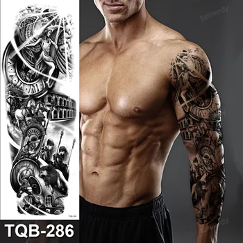 Impermeabil Tatuaj Temporar Autocolant Mare Totem Tiger Leu Lup Crescut De Tatuaj Braț Bărbat Femeie Tatuaj Picior Body Art Tatuaj Fals Tatuajes Imagine 2