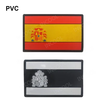 Spania Flag IR Reflectorizante Patch-uri Brodate Armatei Militare Tactice Emblema Appliqued spaniolă Steaguri Cauciuc Benzi Chevron Insigne Imagine 2