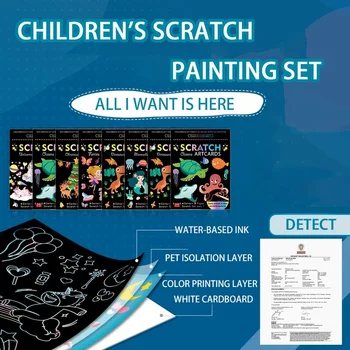 Magie pentru copii planseta de Desen Graffiti DIY Meșteșug Hârtie Jucarii Educative Mână-pictat Jucării Părinte-copil, Jucarii Interactive Imagine 2