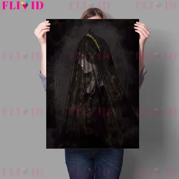 Înfiorător Întuneric Vrăjitoare Și Zeița Hekate Vintage De Perete De Arta Canvas Tablou Misterios Voal Negru Vrăjitoare Poster Print Decor Neînrămate Imagine 2