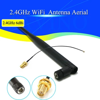 1 set 6dBi 2.4 GHz, 5GHz Dual Band WiFi SMA antenă + 1x15cm U. FL / IPEX să SMA-KY Cablu Router lipici stick de antena Imagine 2
