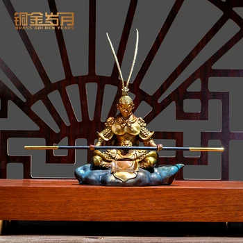 Sun Wukong Ornamente Qi Tian Da Sheng Monkey King Lupta Buddha Vehicul Consola Centrala De Creatie Ornamente De Cupru Imagine 2