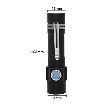USB Reîncărcabilă Lanterna LED-uri la Îndemână T6 LED Lanterna de Vanatoare Mini Lanterna 3 Moduri Lanterna 18650 Baterie Lanterna Portabil Imagine 2