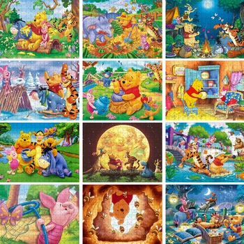 Winnie The Pooh Puzzle Disney Filmul Desene animate Tigger Piglet Imagine 300/500/1000 Piese de Puzzle Puzzle-uri pentru Copii Jucării lucrate Manual Imagine 2