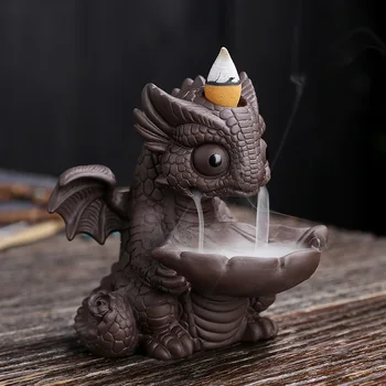 Y Desene Animate Dragon Refluxul Tămâie Ceramice, Lemn De Santal Cascada Tămâie Titularul De Dinozaur Drăguț Decor Zen Parfum De Acasă Decor Imagine 2