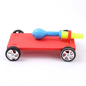 Creative Umplere Balon Racer DIY Masina Balon Științifice pentru Copii de Învățământ Reacție Mașină mai Bune Cadouri Pentru Copii Jucarii artizanale Imagine 2