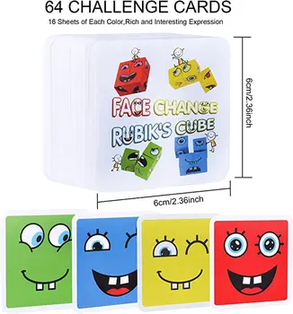 Copii se Confruntă Schimba Expresia Puzzle Blocuri Montessori Cub de Masă Joc Jucărie din Lemn Jucarii Educative pentru Copii Imagine 2