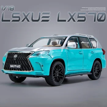 1:18 LEXUS LX570 SUV Aliaj Masina Model de turnat sub presiune, Metal Vehicule de Jucărie Mașină Model de Simulare de Sunet și Lumină Jucarie pentru Copii Cadouri Imagine 2