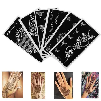 Henna Tatuaj Stencil Temporară Brațul Tatuaj Body Art Autocolant Șablon Nunta Indian Pictura Henna Kit De Instrument Imagine 2