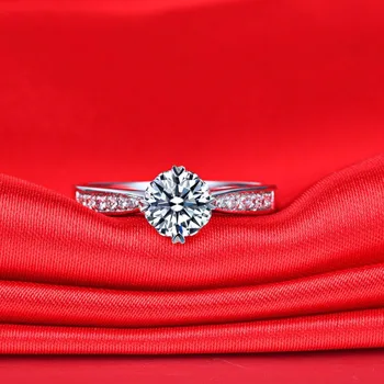TR245 vânzare Clearance-ul 925 Sterling Silver 1 carat/2 carate moissanite Bijuterie inele de logodna pentru femei,inele de Nunta Imagine 2