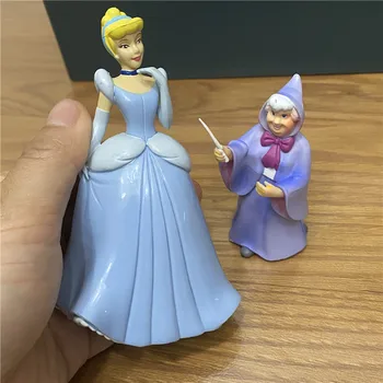 2piece 7-10cm Disney Classic Cinderella Prințesa și zâna cea bună figurina de Colectie Jucarii Model Imagine 2