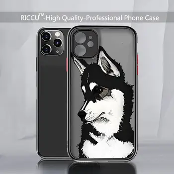 Prostie Husky Câine Amuzant Caz de Telefon Colorat Bara de protecție Antișoc Trasparent Pentru iPhone 12 11 Pro Max XR X XS 7 8 Plus Imagine 2