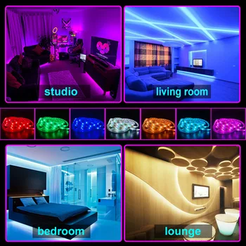 5M-30M LED Strip 5050 Bluetooth WIFI Impermeabil RGB 2835 Decorarea Iluminare Lampă lumina de Noapte Luminos Șir Pentru Dormitor Imagine 2