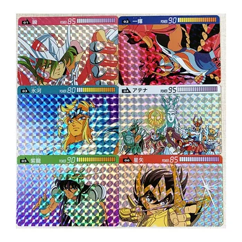 6pcs/set Saint Seiya Proces de Refracție Jucarii Hobby-uri Hobby-ul de Colecție Colectia de jocuri Anime Carduri Imagine 2
