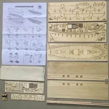 Scară de Asamblare Constructii Kituri de Nave Model de Barcă cu pânze din Lemn Jucarii Harvey Navigatie Model Asamblat din Lemn Kit DIY Model de Navă Cadou Imagine 2