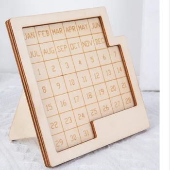 DIY Calendar de zi cu Zi Puzzle din Lemn pentru Copii Jucarii Educative Puzzle O Zi de Joc de Puzzle Cuburi de Birou Ornament Cadouri Imagine 2