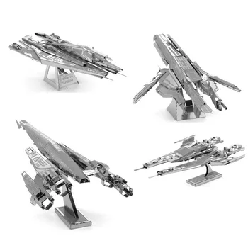 Mass Effect nave Spațiale Metalice Model DIY Manual 3D Metal Puzzle Alianța Cruiser Normandia Model de Avion de Puzzle a Asambla Jucării pentru Copii Imagine 2