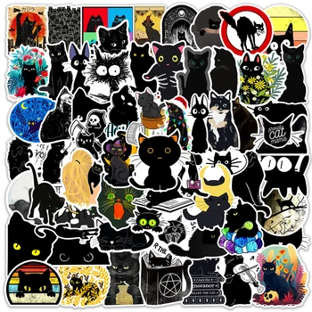 10/30/50/100BUC Drăguț Pisică Neagră Desene Graffiti, Stickere Laptop Chitara Telefon Notebook-uri de Bagaje Impermeabil Autocolant Decal Copil Jucărie Imagine 2
