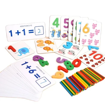 Lemn Jucărie De Învățământ Număr De Matematică Calcula Joc De Matematica De Puzzle Jucarii Montessori Copilul De Învățare Timpurie Bastoane De Numărare Pentru Copii Imagine 2