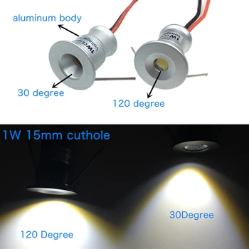 1W Mini Bec LED corp de Iluminat 12V lumina Reflectoarelor Estompat IP65 Scara Cabinet Lămpi 15mm Dormitor Scara de Lumină la fața Locului Tavan corp de Iluminat Imagine 2