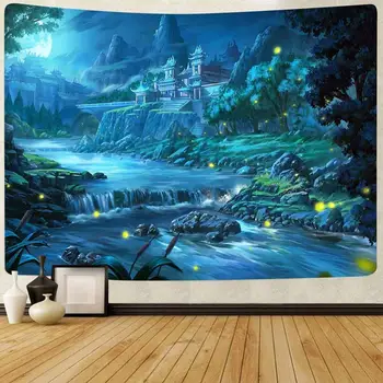 Psihedelice Pădure Tapiserie De Culoare Galaxy Dragon Artă Estetic Cameră Decor Tapiserii Potrivit Pentru Camere De Camin Decor Imagine 2