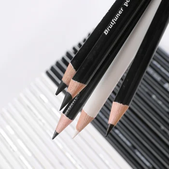 Profesionale Schiță Creion Set 12buc Alb & Negru, Creioane Colorate pentru Desen Școală de Artă Kawaii Papetărie Imagine 2
