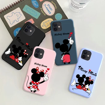 Desene animate drăguț Mouse-ul Mickey si Minnie Caz Telefon din Silicon Moale pentru iphone 13 12 11 Pro Mini XS MAX 8 7 6 Plus X SE 2020 XR acoperi Imagine 2