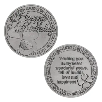 La mulți ani Norocos Creativ Cadou de Colectie Placat cu Suveniruri Monede de Sănătate,Dragoste și Fericire Colectare Monede Comemorative Imagine 2