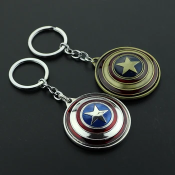 Disney Marvel Captain America Breloc Rotativ SUA, Lider de Echipă Scut la Modă Breloc Moda Arma Cheie Titularul Cadou pentru Fani Imagine 2