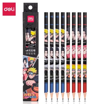 Deli 8pcs Papetărie Japonez Naruto Creioane pentru Scris School Accesorii Drăguț Anime Creion din Lemn HB 2B Premii Interesante pentru Copii Imagine 2