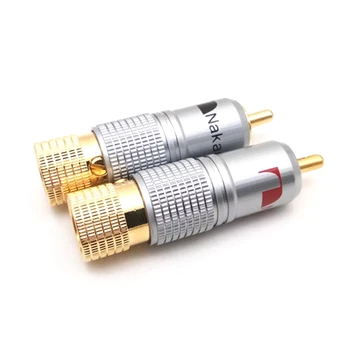 4BUC Placat cu Aur de 10mm RCA Plug Non Blocare Lipire Mufă RCA Coaxial Adaptor de Priza Conector Imagine 2
