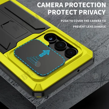 Camera De Lux Caz De Protecție Pentru Samsung S23 Ultra S22 Ultra Plus S21 Ultra Caz Cu Sticla Cu Capac Metalic Spate Imagine 2
