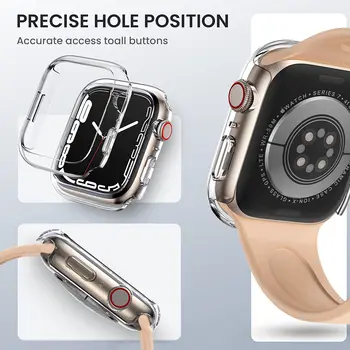 Coajă de protecție Pentru Apple watch caz 8 7 45mm 41mm TPU Ecran de sticlă de Protecție caz pentru seria 6 5 4 3 SE 44mm 42mm 40mm acoperi Imagine 2
