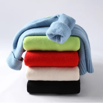 Bărbați Îmbrăcăminte Tricotate Guler Toamna Iarna Îngroșa Lână Pulover Casual Moda 2022 Noua Culoare Solidă Maneca Lunga Cald Slim Imagine 2
