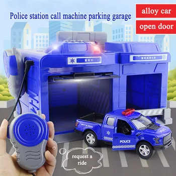 1:32 de mare simulare de parcare scena modelul de poliție aliaj masina de ambulanta garaj mașină de apel educative pentru copii, jucarie cadou Imagine 2