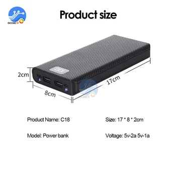 8x18650 Power Bank Baterie Cutie Shell Caz de BRICOLAJ de Tip C, Micro USB Încărcător de Telefon Mobil Cutie Caz de 5V Pentru incarcarea Telefoanelor Mobile Imagine 2