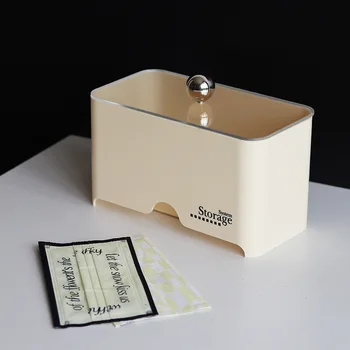 Biroul Cosmetice Organizator Recipient Cutie de Machiaj organizator Cutie de Bijuterii cutie de Depozitare Cu Capac de Toaletă gratuite tampon de Bumbac Container Imagine 2