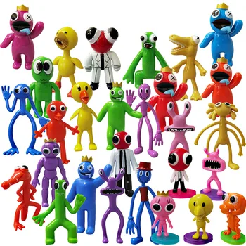 Blue Rainbow Prieteni Cifrele de Acțiune Jocuri de Groaza Kawaii Masina de Decorare Tort de Desene animate din PVC de Colectie Model de Jucarii pentru Copii Cadouri Imagine 2